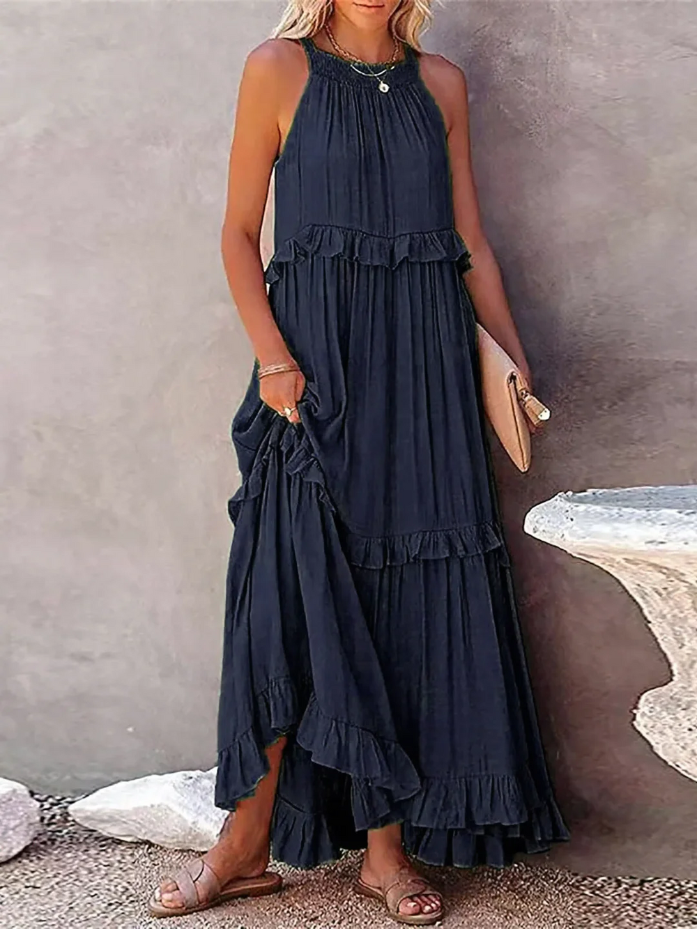 Vesa | Fließendes Kleid mit Rüschen