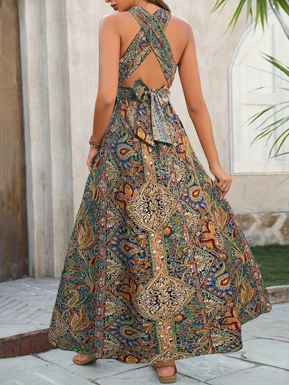 Hazel | Paisley-Print Halterkleid