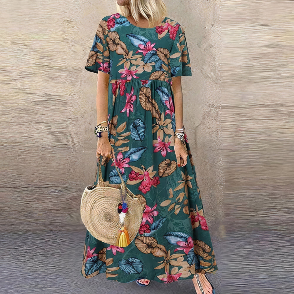 Lotte | Lebhaftes Maxikleid mit Blumenmuster