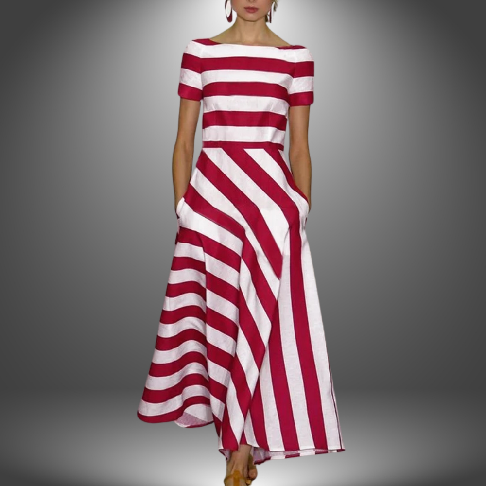 Bellamy | Luxus Gestreiftes Handwerkskleid