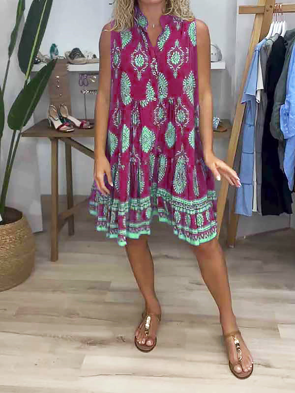 Bonnie | Tropical Charm Kleid mit V-Ausschnitt