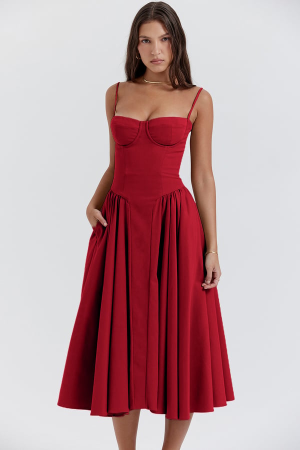 Michaela | Ärmelloses Midikleid