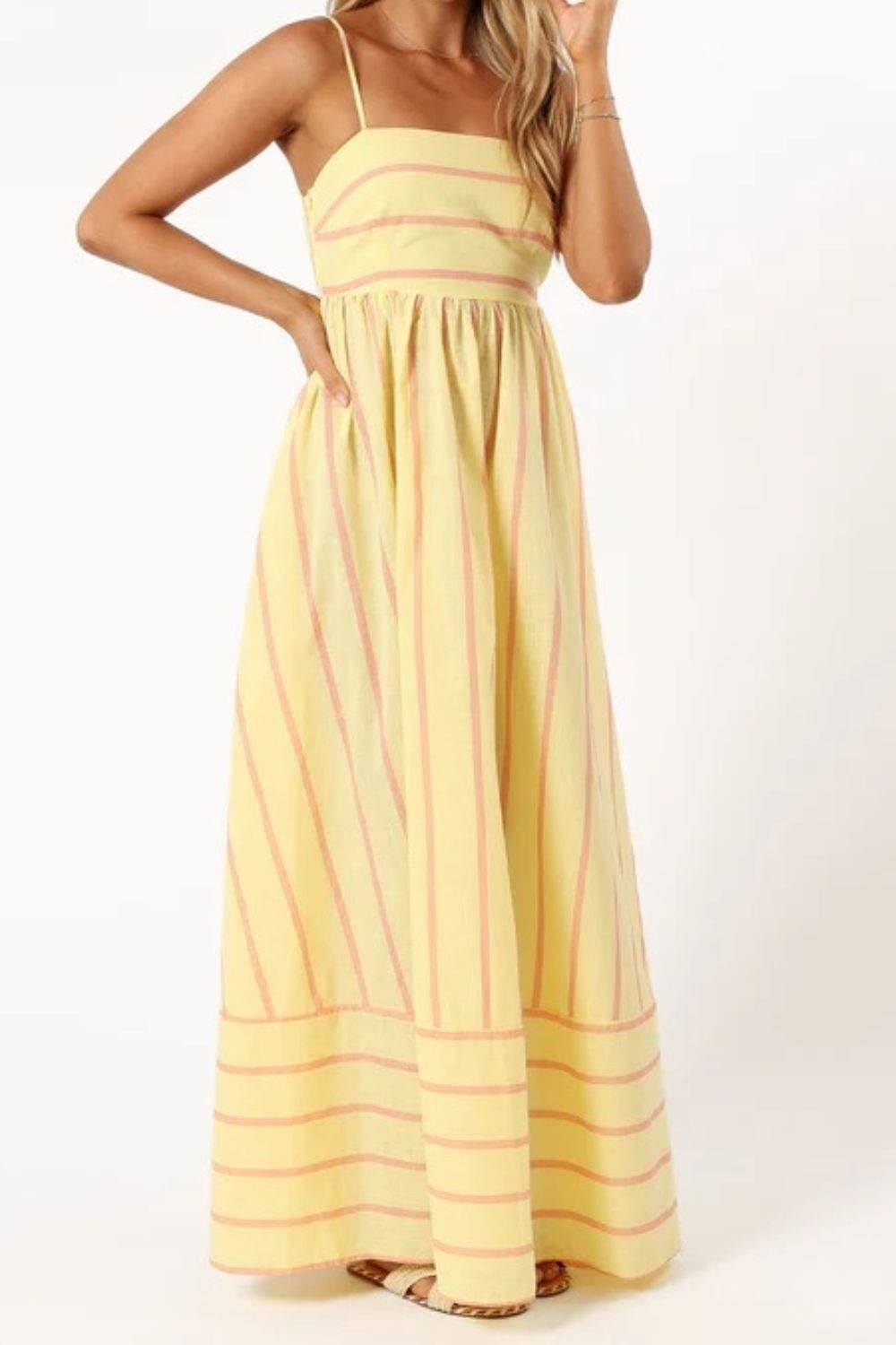 Valli | Schulterfreies Maxikleid mit Blumenmuster