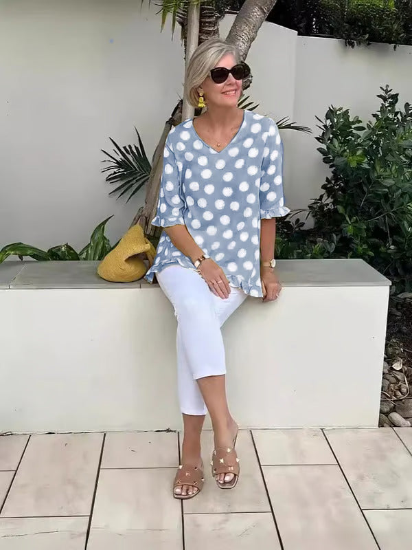 Bella | Weiches Polka Dot Tunika-Shirt