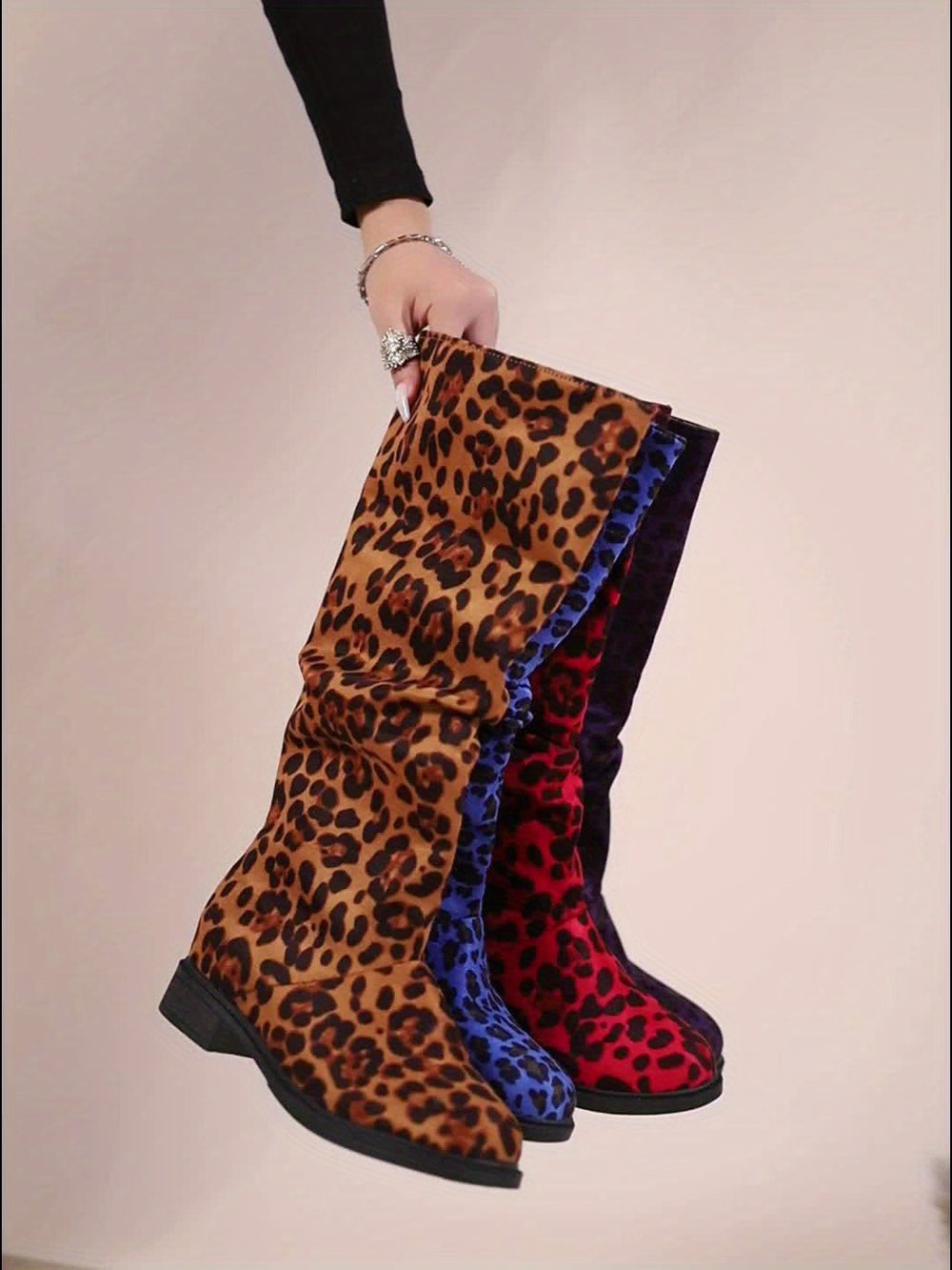 Aria | Stiefel mit Leopardenmuster in Wadenhöhe
