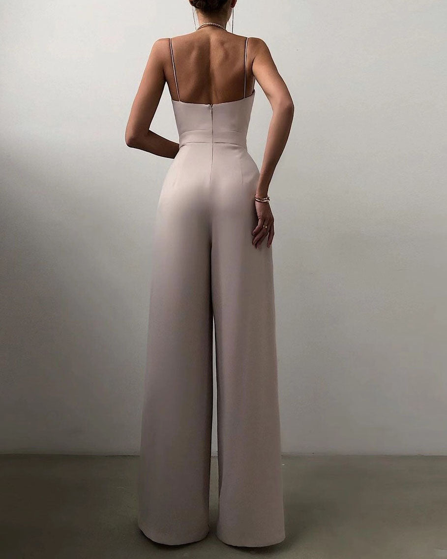 Rebecca | Overall mit geradem Bein, hoher Taille und feinen Trägern