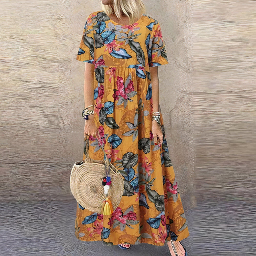 Lotte | Lebhaftes Maxikleid mit Blumenmuster