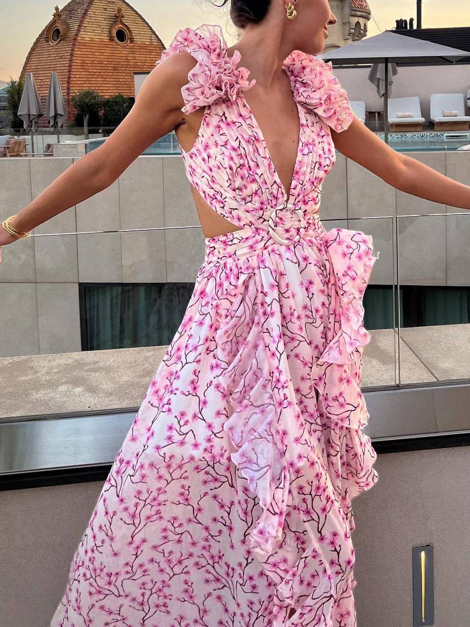 Rivqah | Romantisches Blumenkleid Maxi