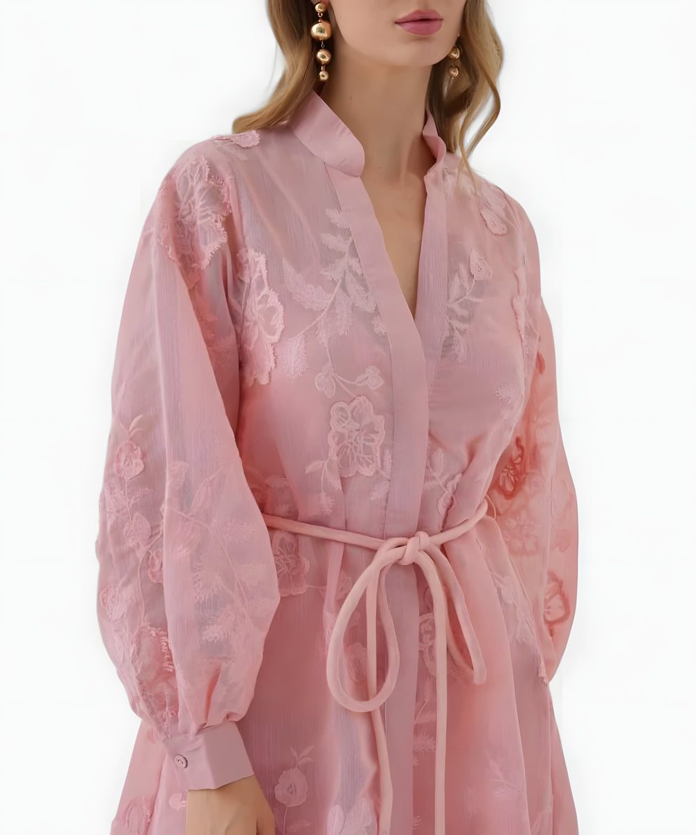 Isadora Jacquard Kleid mit modernem Charme | Rosa