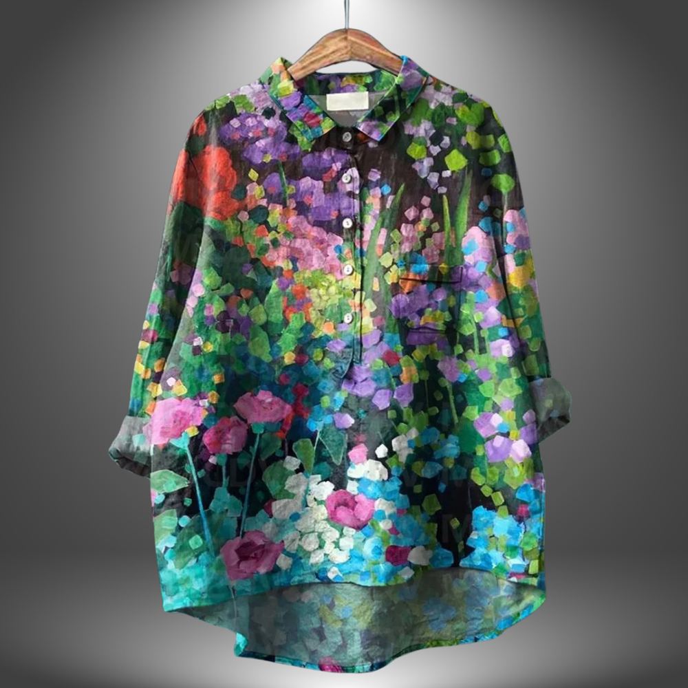 Camila | Damen Handgefertigtes Blumenhemd