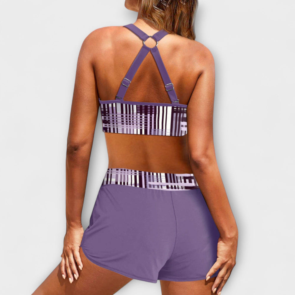 Janelle | Gerippter Bikini mit hoher Taille