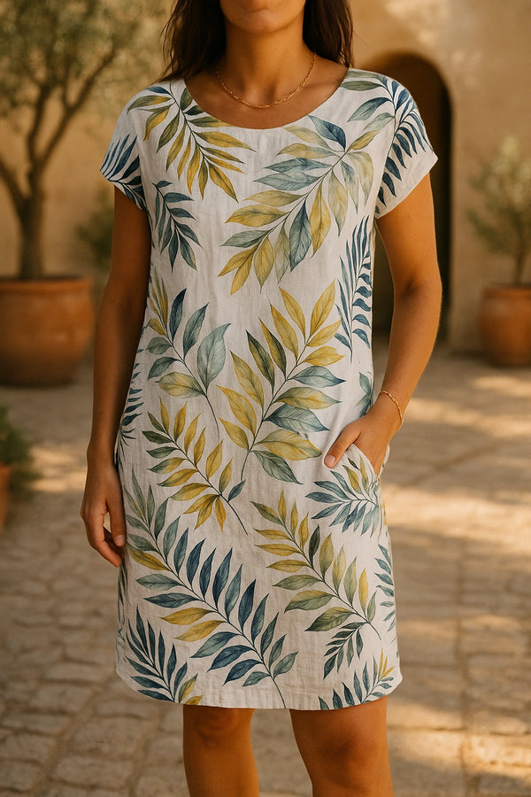 Ranya | Elegantes Kleid aus Baumwolle und Leinen