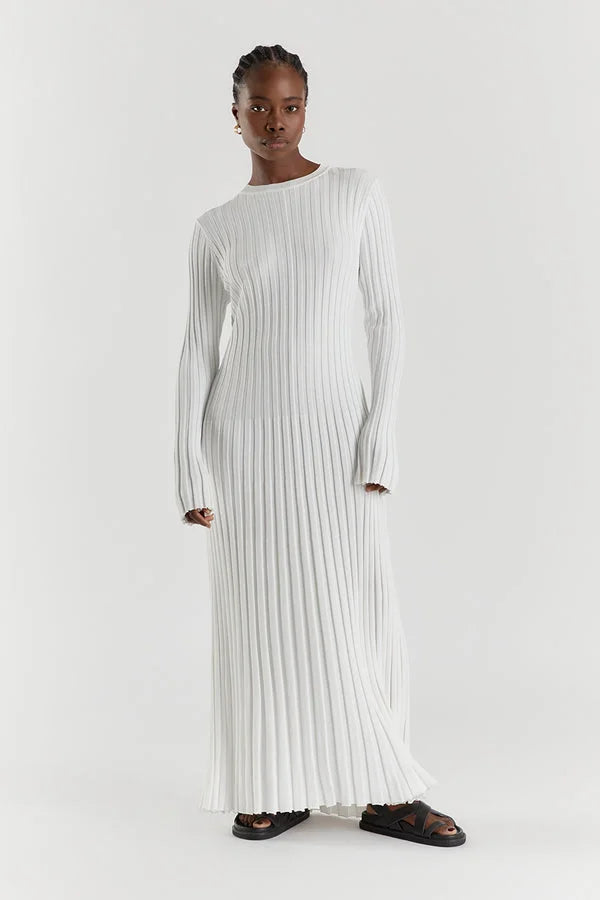 Elodie | Strick-Midikleid mit Rundhalsausschnitt