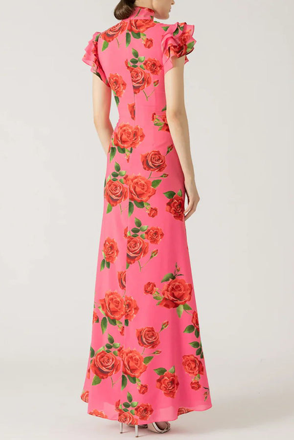 Lenia | Modernes Kleid mit Stehkragen und ausgestellten Ärmeln