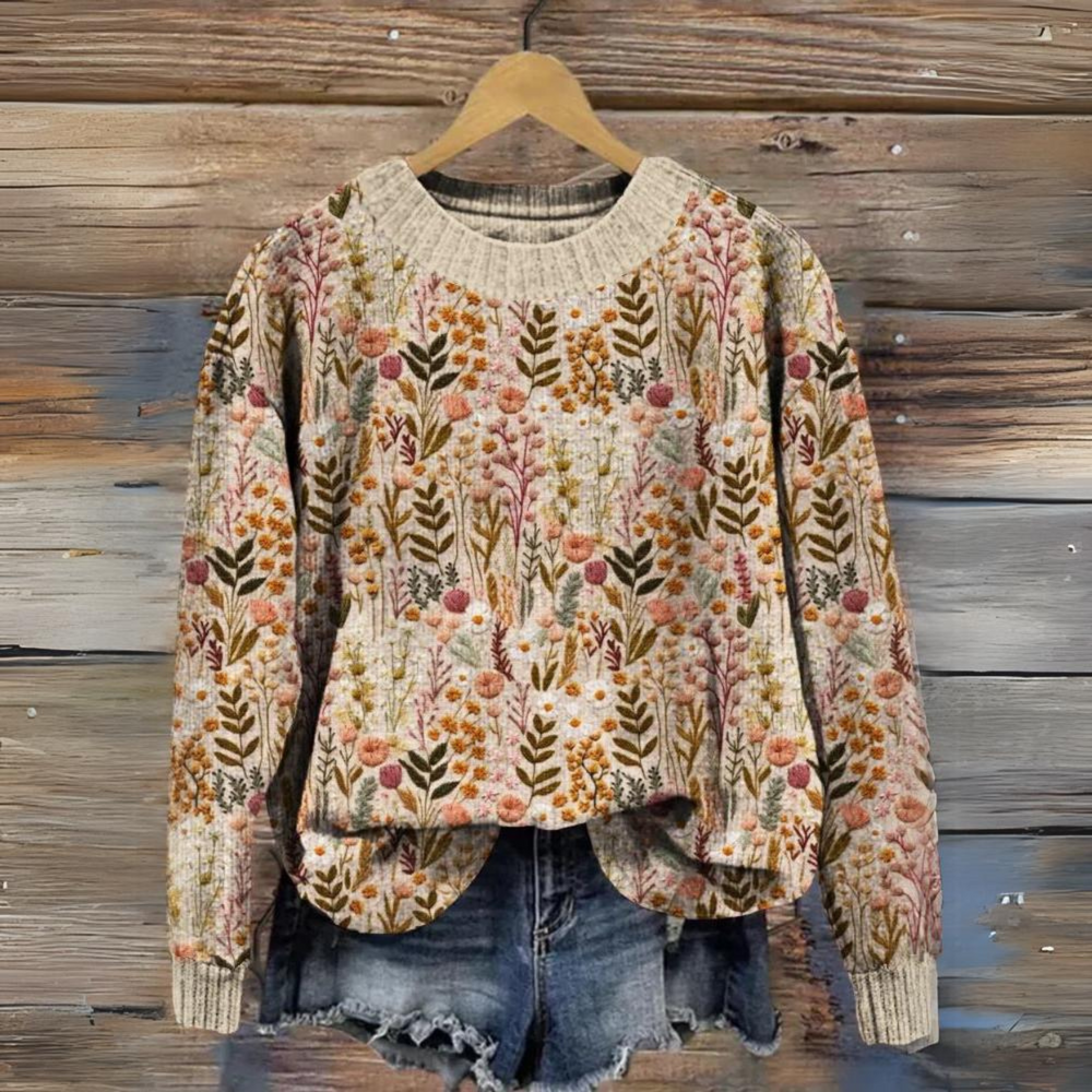 Ilse | Bestickter Blumensweater