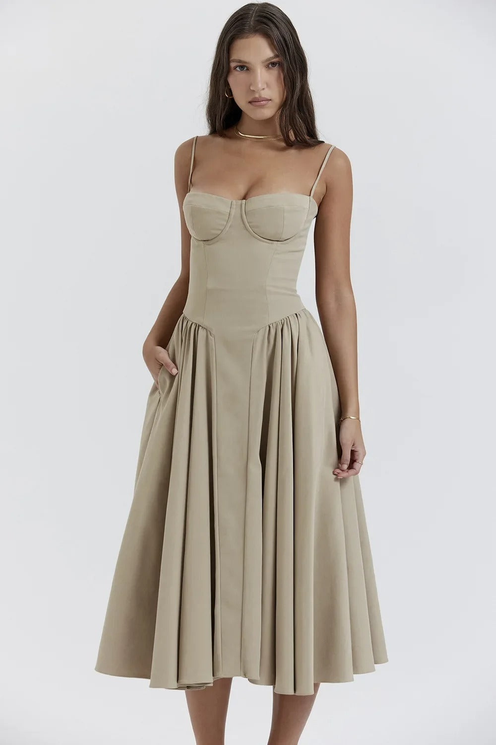 Michaela | Ärmelloses Midikleid