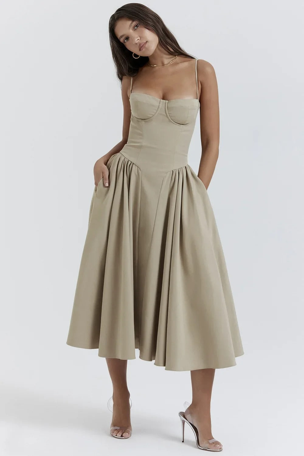 Michaela | Ärmelloses Midikleid