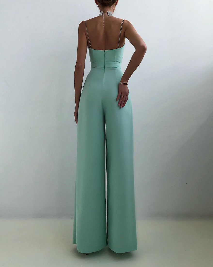 Rebecca | Overall mit geradem Bein, hoher Taille und feinen Trägern