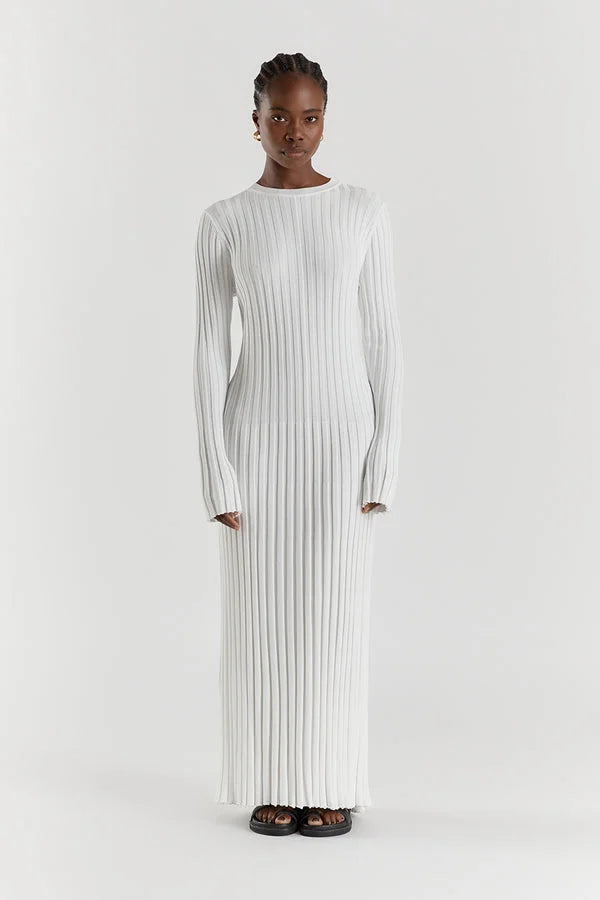 Elodie | Strick-Midikleid mit Rundhalsausschnitt