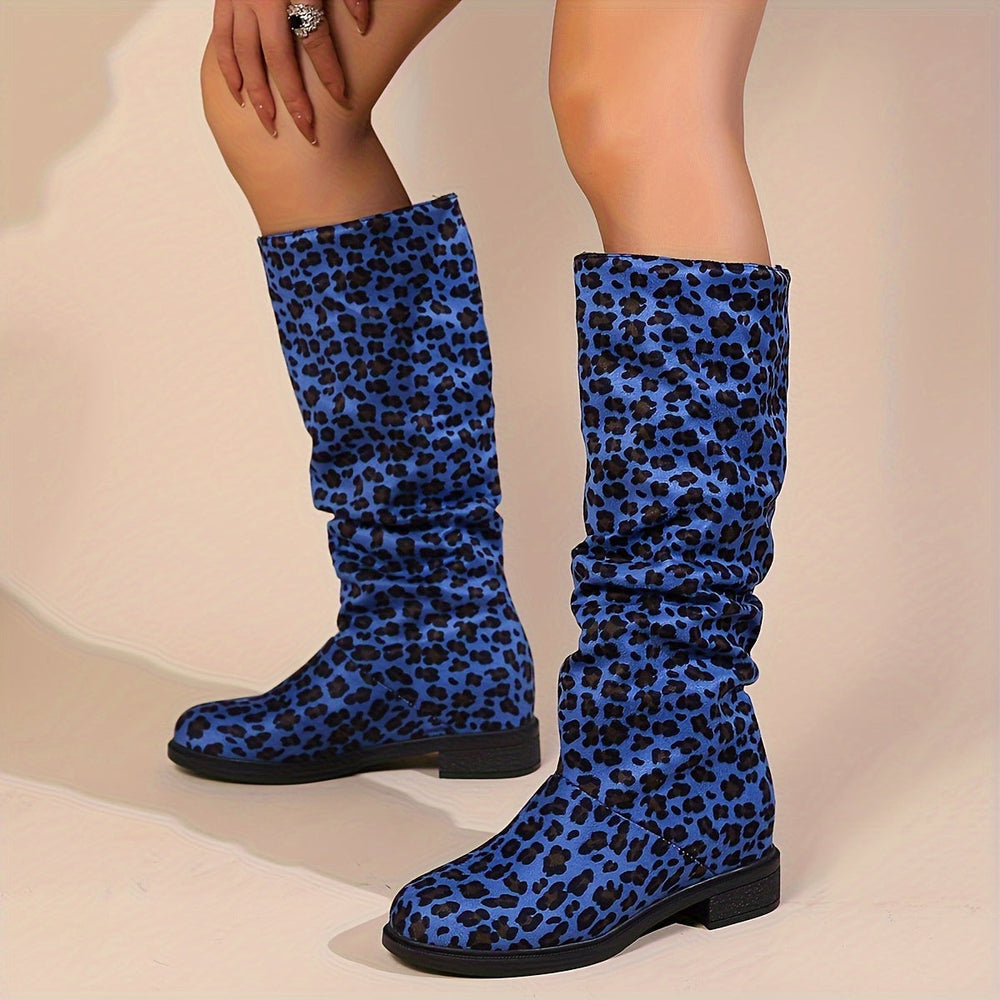 Aria | Stiefel mit Leopardenmuster in Wadenhöhe