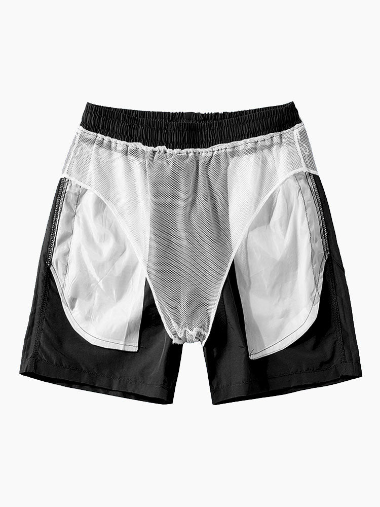 Hemd mit Palmen-Print und Badehose mit Knopfleiste