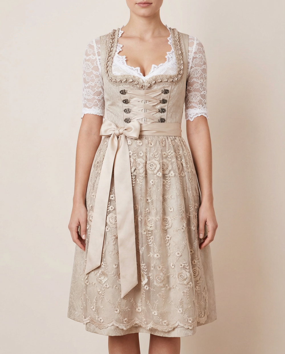 Traditionelles Deutsches Dirndlkleid mit Schnürmieder