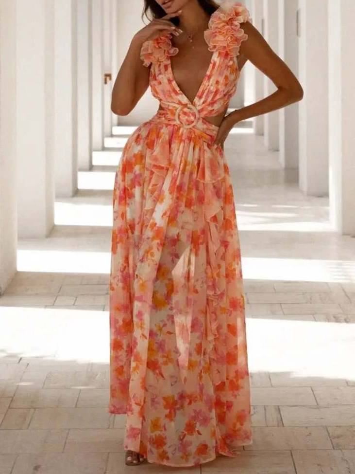 Rivqah | Romantisches Blumenkleid Maxi