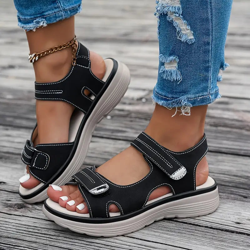Alia | Bequeme Keilabsatz-Sandalen mit Knöchelriemen