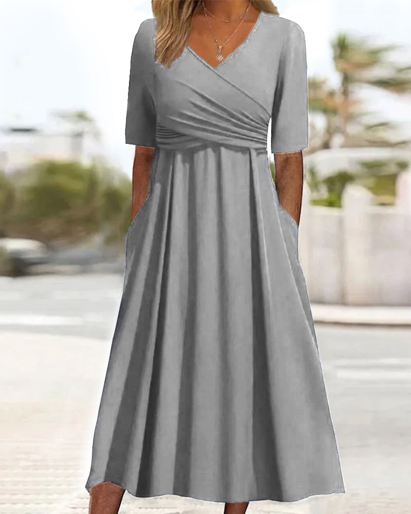 Penelope | Wickelkleid mit kurzen Ärmeln