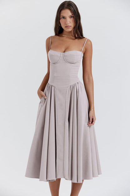 Michaela | Ärmelloses Midikleid