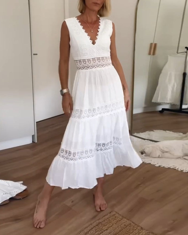 Kim | Elegantes Spitzenkleid mit V-Ausschnitt