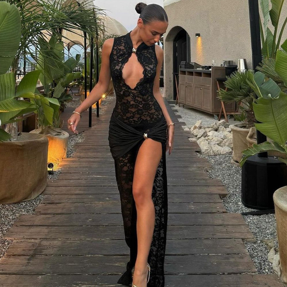 Talina | Maxikleid mit goldenen Akzenten