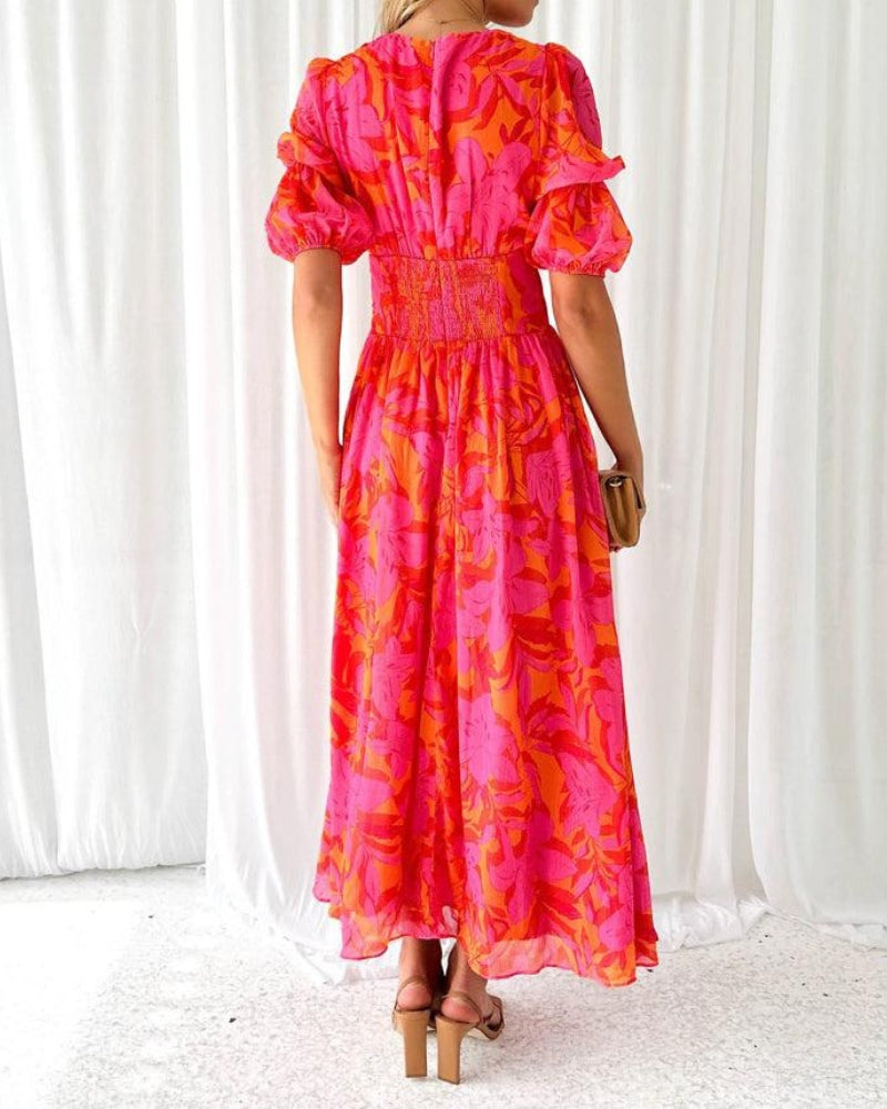 Derana | Rot-rosa Maxikleid