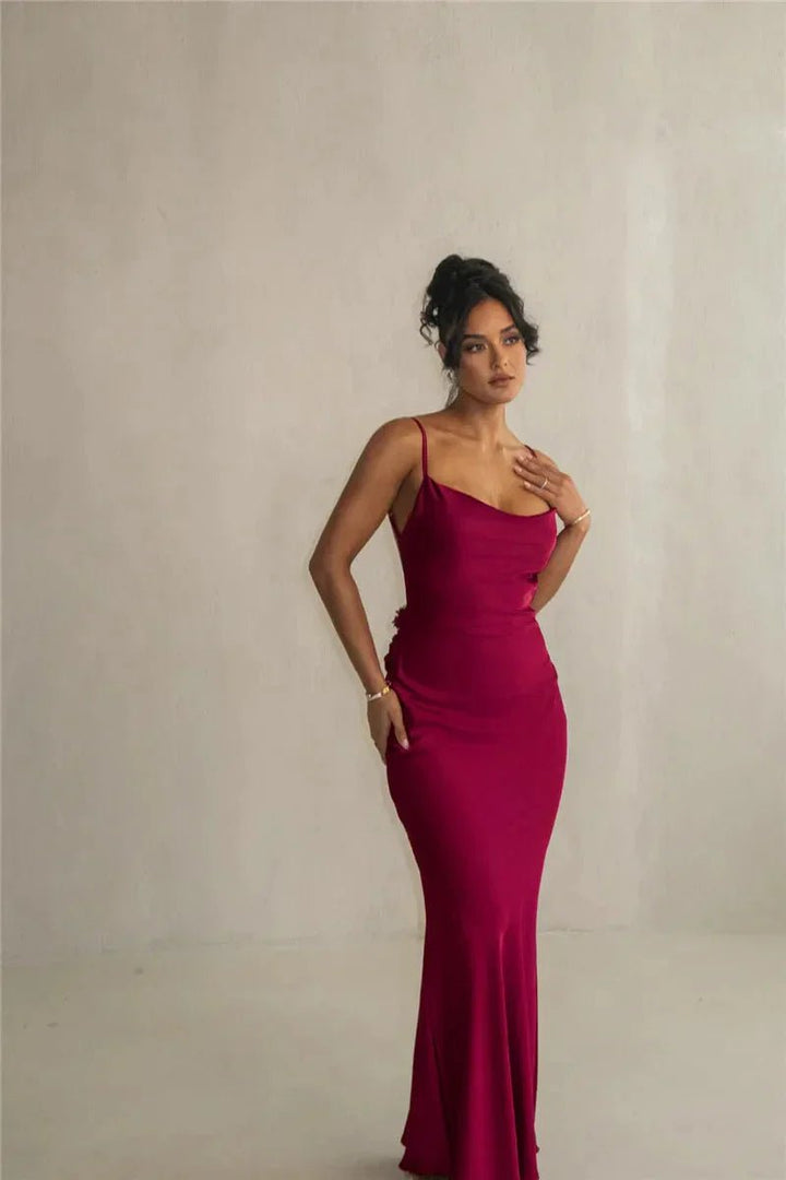 Nina Luxuriöses Seiden-Party-Kleid mit Rüschen