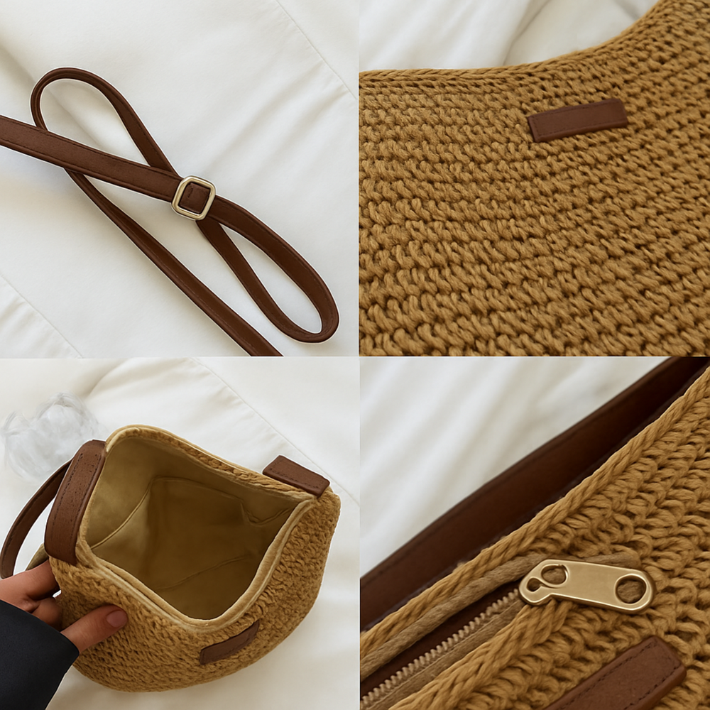 Eryln Strohumhängetasche | Khaki