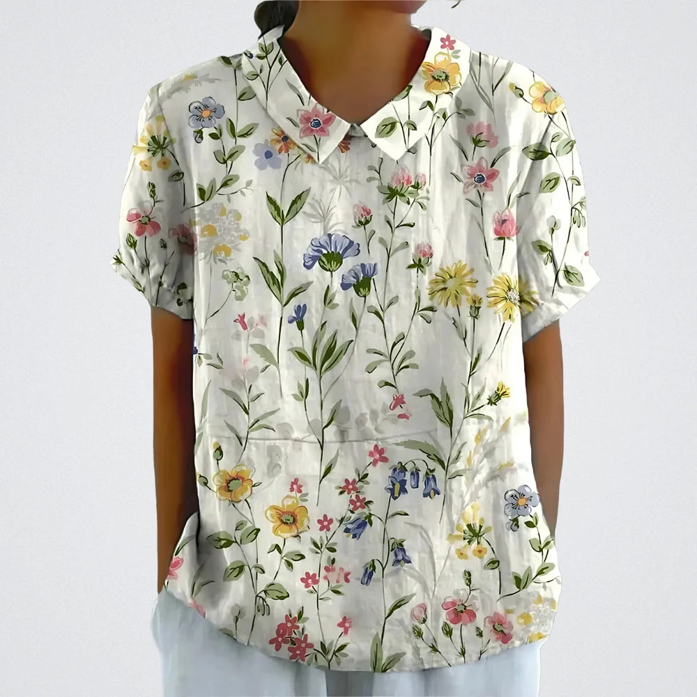 Lina | Elegante Bluse mit Blumendetail