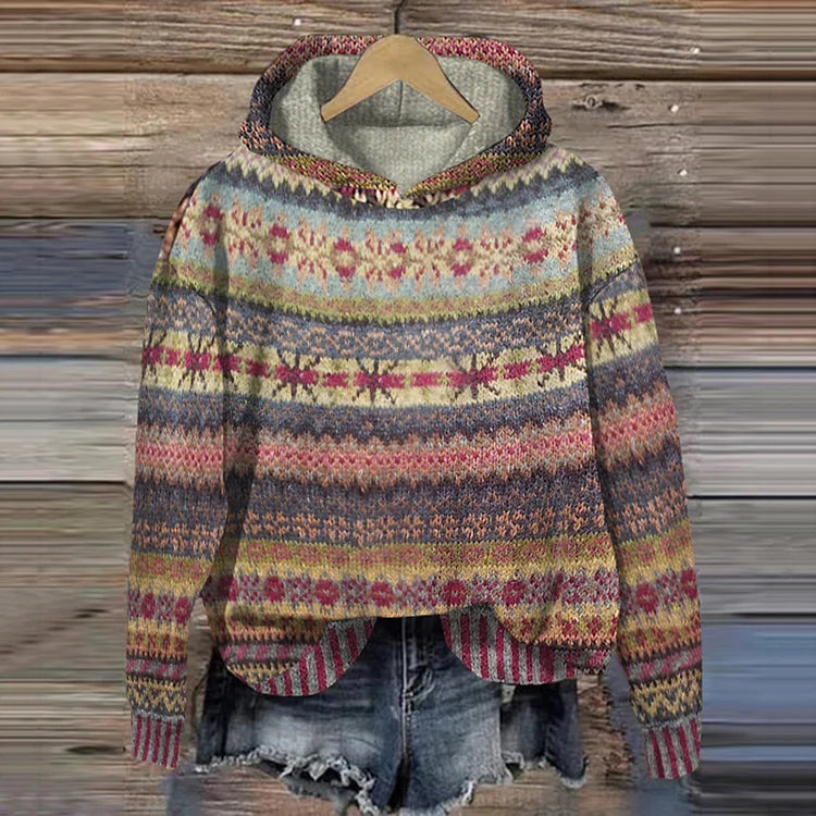 Gabrielle | Ethnisch-retro Kapuzenpullover