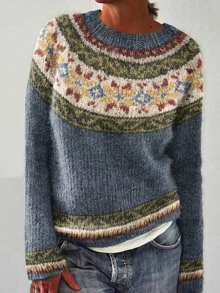 Melinda | Retro-Farbblock-Pullover