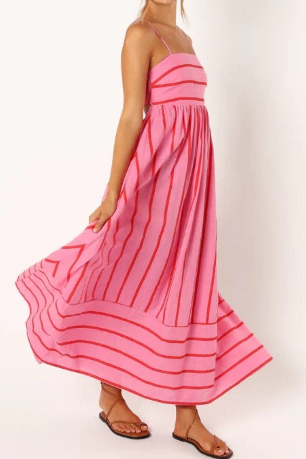 Valli | Schulterfreies Maxikleid mit Blumenmuster