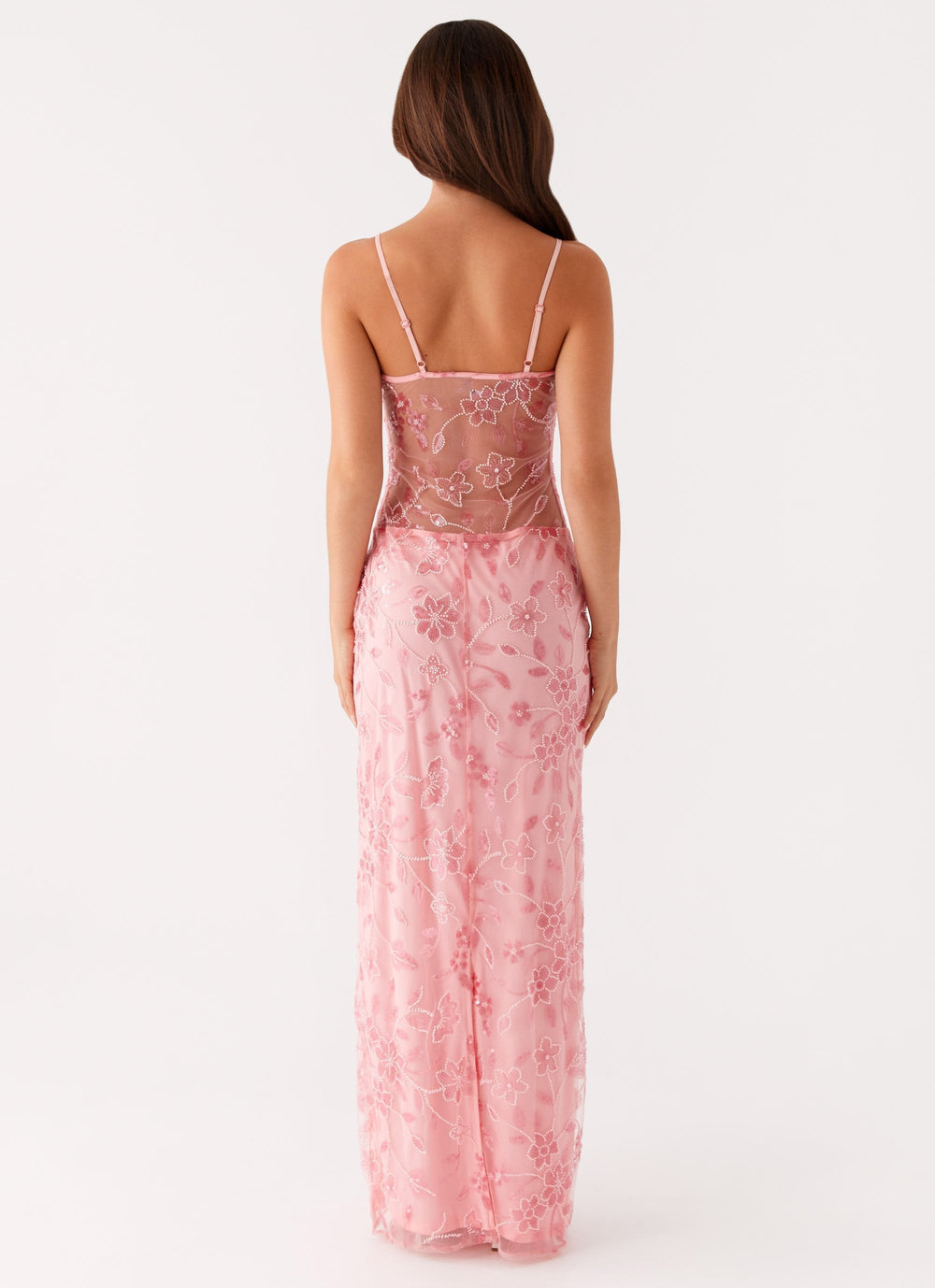 Laura | Transparentes Maxikleid mit Blumenmuster