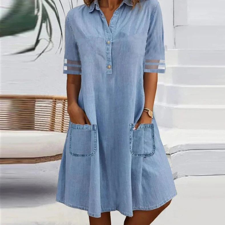 VanDeZaar | Chloé | Denim Mini-Kleid mit Seitentaschen