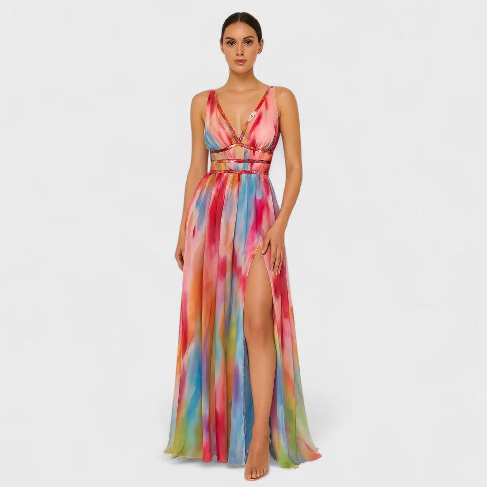 Freya | Gemaltes Maxi-Kleid