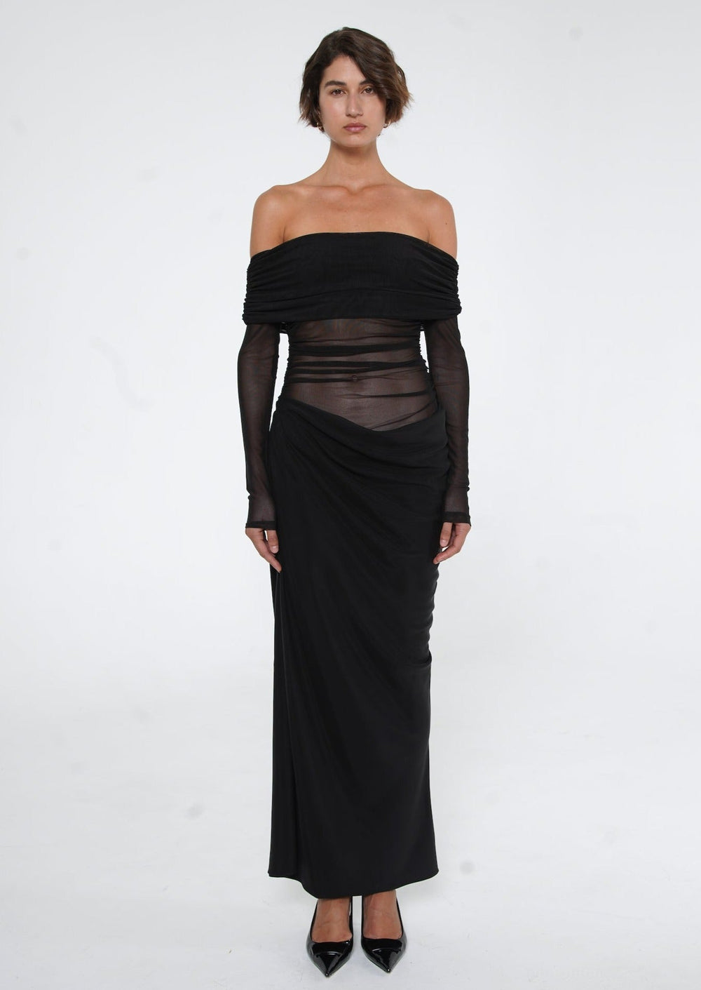 Lydia | Maxikleid mit drapiertem Rücken