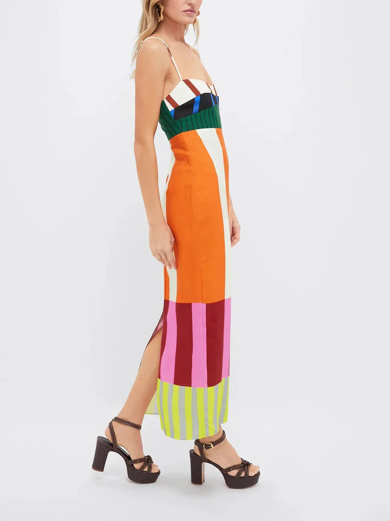 Paloma | Maxi-Kleid mit buntem Streifenmuster