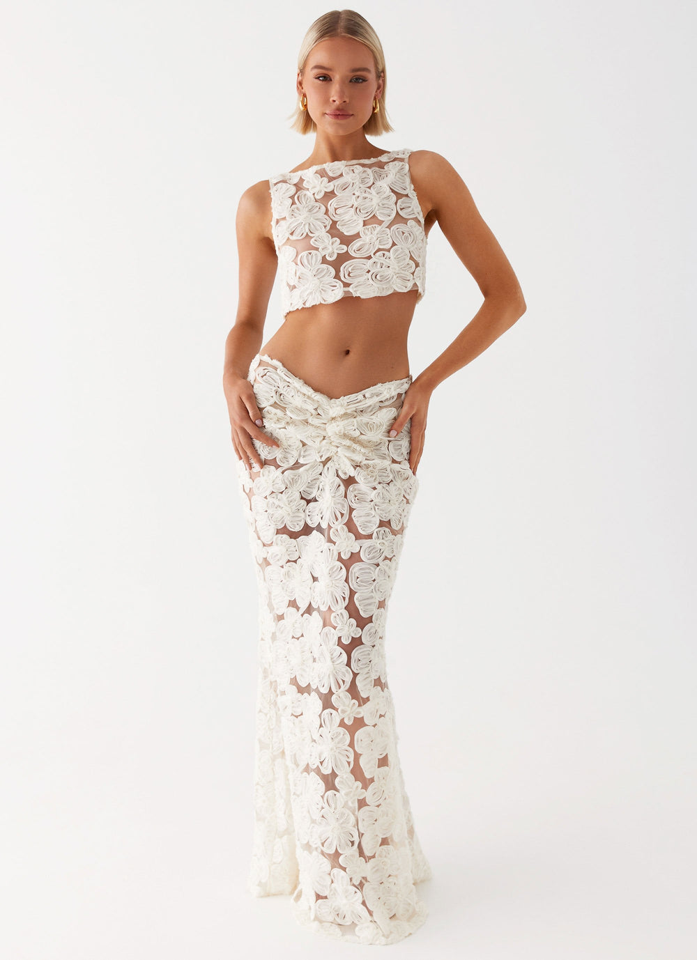 Julietta | Transparentes Set mit Blumenmuster