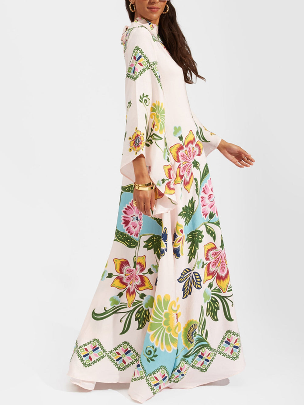 Zanira | Langärmeliges Blumen Kleid