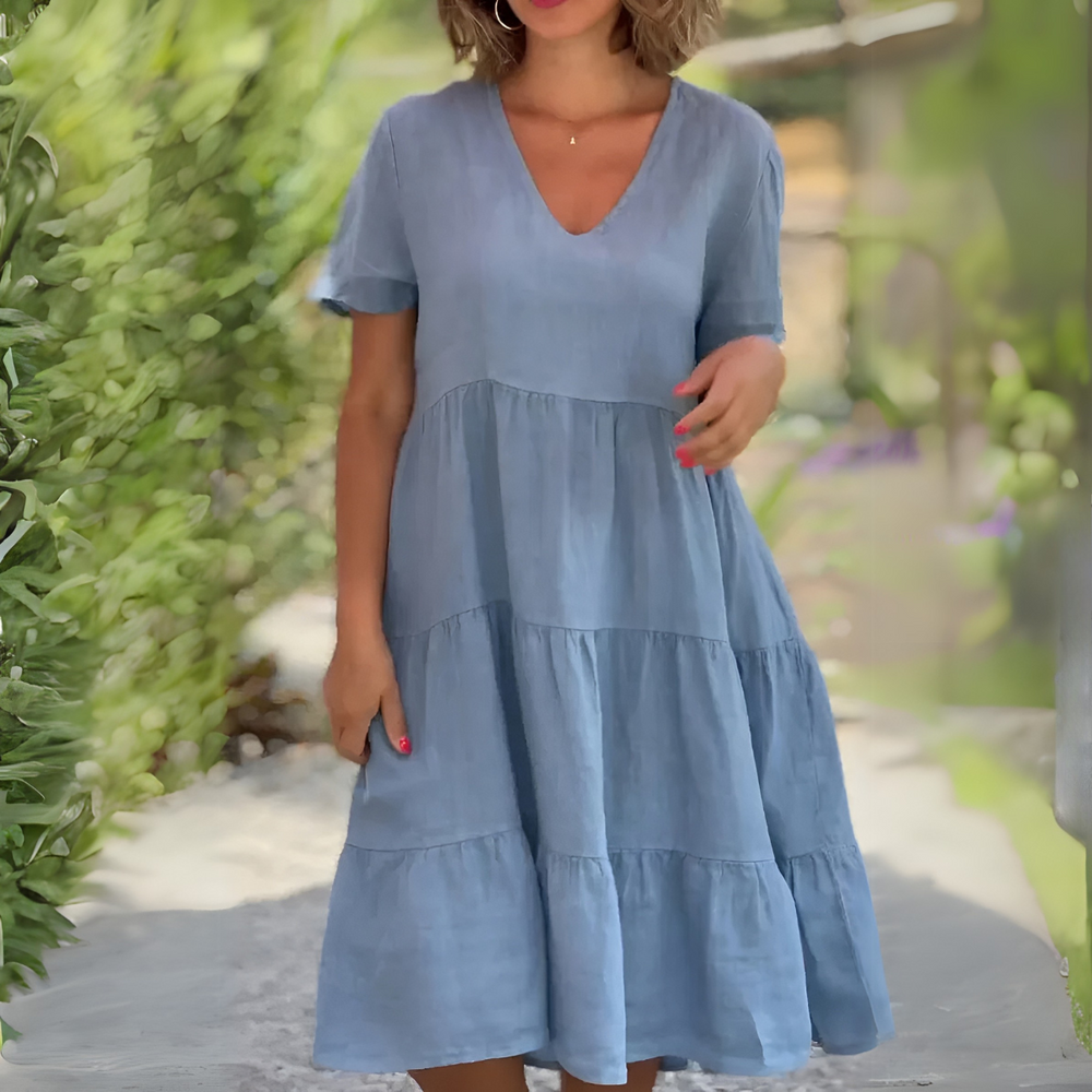 Luce | Fließendes Kleid mit V-Ausschnitt