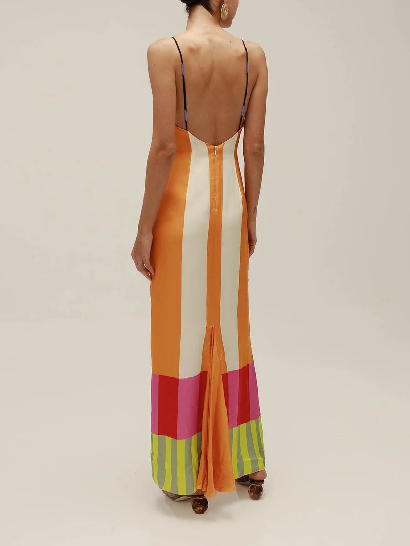 Paloma | Maxi-Kleid mit buntem Streifenmuster