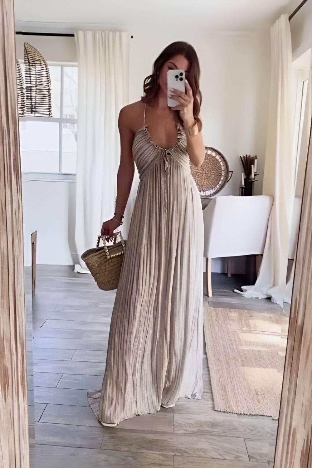 Lanie | Schickes plissiertes Maxikleid