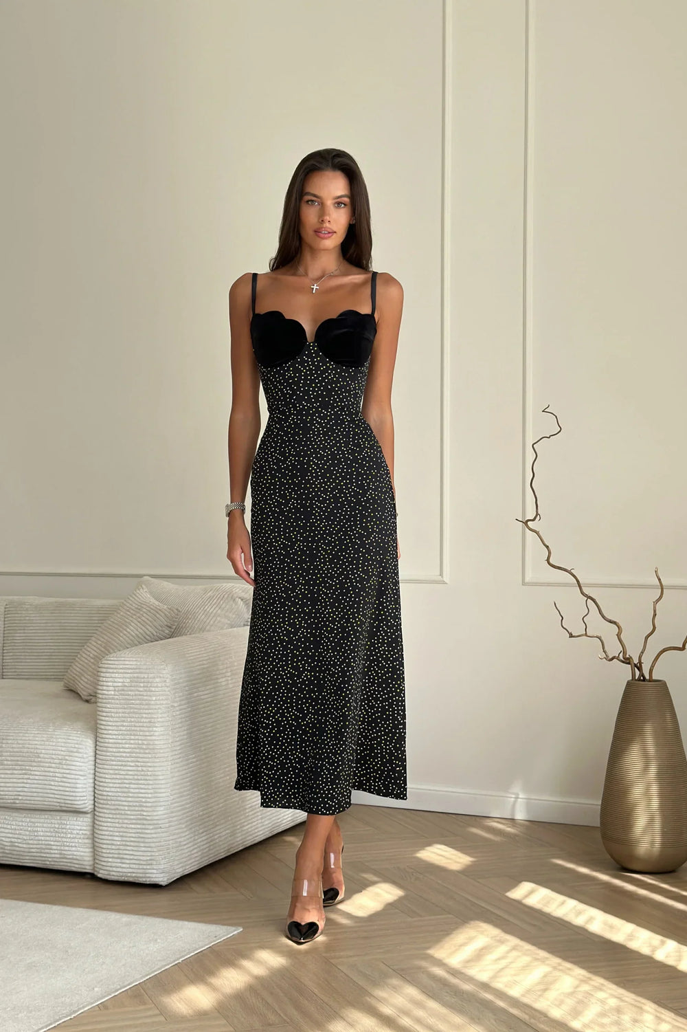 Selina | Satin Slip Midi Dress